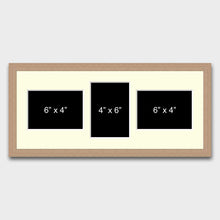 Load image into Gallery viewer, Multi Photo Frame 3 apertures to Hold 6" x 4" photos in an Oak Veneer Frame - Multi Photo Frames
