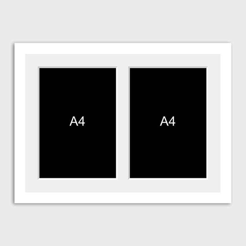 Multi Aperture Photo Frame to hold 2 A4 Double A4 Frame Multi Photo