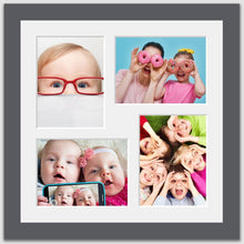 Load image into Gallery viewer, Multi Photo Frame Holds 4 6"x8" Photos in a Grey Wood Frame - Multi Photo Frames