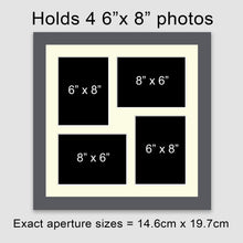Load image into Gallery viewer, Multi Photo Frame Holds 4 6"x8" Photos in a Grey Wood Frame - Multi Photo Frames