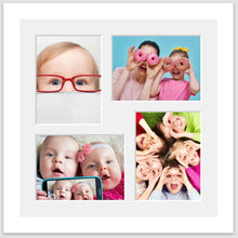 Load image into Gallery viewer, Multi Photo Frame Holds 4 6"x8" Photos in a White Wood Frame - Multi Photo Frames