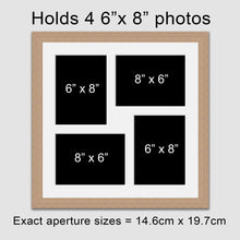 Load image into Gallery viewer, Multi Photo Frame Holds 4 6"x8" Photos in an Oak Veneer Frame - Multi Photo Frames