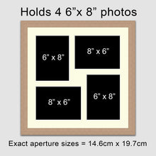 Load image into Gallery viewer, Multi Photo Frame Holds 4 6"x8" Photos in an Oak Veneer Frame - Multi Photo Frames