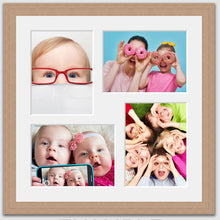 Load image into Gallery viewer, Multi Photo Frame Holds 4 6"x8" Photos in an Oak Veneer Frame - Multi Photo Frames