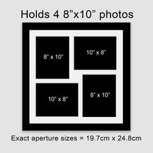 Load image into Gallery viewer, Multi Photo Frame Holds 4 8" x 10" Photos in a Black Wood Frame - Multi Photo Frames