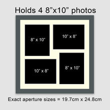 Load image into Gallery viewer, Multi Photo Frame Holds 4 8" x 10" Photos in a Grey Wood Frame - Multi Photo Frames