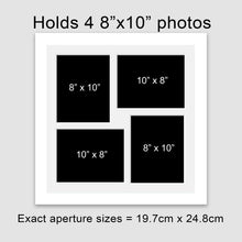 Load image into Gallery viewer, Multi Photo Frame Holds 4 8" x 10" Photos in a White Wood Frame - Multi Photo Frames