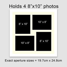 Load image into Gallery viewer, Multi Photo Frame Holds 4 8" x 10" Photos in a White Wood Frame - Multi Photo Frames