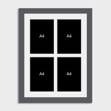 Load image into Gallery viewer, Multi Photo Frame Holds 4 A4 Certificates/Photos in a Grey Frame - Multi Photo Frames