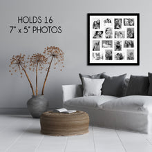 Load image into Gallery viewer, Multi Photo Frame to Hold 16 - 7"x5" Photos | Black Wood Frame - Multi Photo Frames