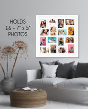 Load image into Gallery viewer, Multi Photo Frame to Hold 16 - 7"x5" Photos | White Wood Frame - Multi Photo Frames