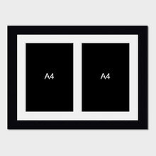 Load image into Gallery viewer, Multi-Photo Frame to hold 2 A4 Certificates/Prints in a Black Wooden Frame - Multi Photo Frames