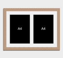 Load image into Gallery viewer, Multi-Photo Frame to hold 2 A4 Photos/Certificates in an Oak Veneer Frame - Multi Photo Frames