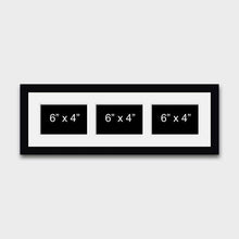 Load image into Gallery viewer, Multi Photo Frame to hold 3 6" x 4" Photos in a Black Wood Frame - Multi Photo Frames