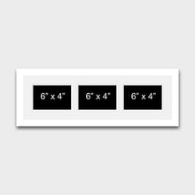 Load image into Gallery viewer, Multi Photo Frame to hold 3 6" x 4" Photos in a White Wood Frame - Multi Photo Frames