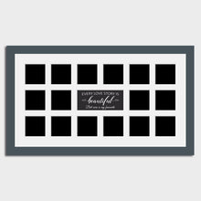 Load image into Gallery viewer, Multi Photo Love Story Frame Holds 16 4x4 Size Photos in a 40mm Dark Grey Frame - Multi Photo Frames