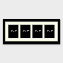 Load image into Gallery viewer, Multi Photo Picture Frame | 4 Apertures 6x8 Photos in a 22mm Black Frame - Multi Photo Frames
