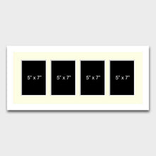 Load image into Gallery viewer, Multi Photo Picture Frame | 4 Apertures 7x5 Photos in a 22mm White Wood Frame - Multi Photo Frames
