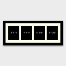 Load image into Gallery viewer, Multi Photo Picture Frame | 4 Apertures 8x10 Photos in a Black Frame - Multi Photo Frames