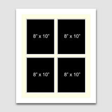 Load image into Gallery viewer, Multi Photo Picture Frame 4 Apertures to Hold 8x10 photos in a 22mm White Wood Frame - Multi Photo Frames