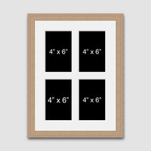 Load image into Gallery viewer, Multi Photo Picture Frame Hold 4 4" x 6" Photos in an Oak Veneer Frame - Multi Photo Frames