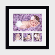 Load image into Gallery viewer, Multi Photo Picture Frame | Holds 1 16"x10" and 3 5"x5" Photos in a Black Frame - Multi Photo Frames