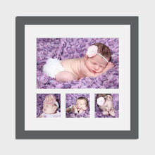 Load image into Gallery viewer, Multi Photo Picture Frame | Holds 1 16"x10" and 5x5 Photos in a Dark Grey Frame - Multi Photo Frames