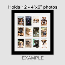 Load image into Gallery viewer, Multi Photo Picture Frame Holds 12 4x6 Photos in a Black Wood Frame - Multi Photo Frames