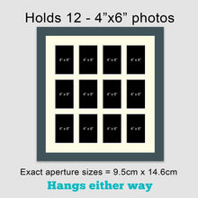 Load image into Gallery viewer, Multi Photo Picture Frame Holds 12 4x6 Photos in a Dark Grey Frame - Multi Photo Frames