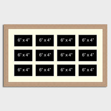 Load image into Gallery viewer, Multi Photo Picture Frame Holds 12 6"x4" photos in a 30mm Oak Veneer Frame - Multi Photo Frames