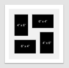 Load image into Gallery viewer, Multi Photo Picture Frame - Holds 4 4" x 6" Photos in a White Frame - Multi Photo Frames