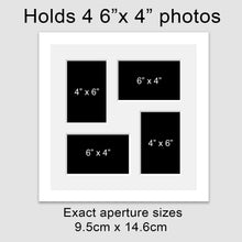 Load image into Gallery viewer, Multi Photo Picture Frame - Holds 4 4" x 6" Photos in a White Frame - Multi Photo Frames