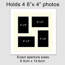 Load image into Gallery viewer, Multi Photo Picture Frame - Holds 4 4" x 6" Photos in a White Frame - Multi Photo Frames