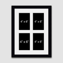 Load image into Gallery viewer, Multi Photo Picture Frame Holds 4 4"x6" Size Photos in a Black Wood Frame - Multi Photo Frames