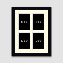 Load image into Gallery viewer, Multi-Photo Picture Frame Holds 4 5" x 7" Photos in a Black Wood Frame - Multi Photo Frames