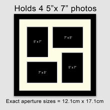 Load image into Gallery viewer, Multi Photo Picture Frame Holds 4 5"x7" Photos in a Black Frame - Multi Photo Frames
