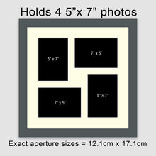 Load image into Gallery viewer, Multi Photo Picture Frame | Holds 4 5"x7" Photos in a Grey Wood Frame - Multi Photo Frames