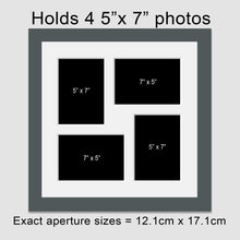Load image into Gallery viewer, Multi Photo Picture Frame | Holds 4 5"x7" Photos in a Grey Wood Frame - Multi Photo Frames