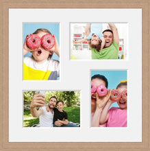 Load image into Gallery viewer, Multi Photo Picture Frame - Holds 4 6" x 4" photos in an Oak Veneer Frame - Multi Photo Frames