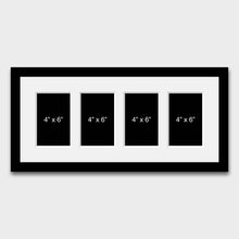 Load image into Gallery viewer, Multi Photo Picture Frame Holds 4 6"x4" Photos 22mm black Wood Frame - Multi Photo Frames