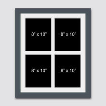Load image into Gallery viewer, Multi Photo Picture Frame Holds 4 8"x10" Photo Size in a 29mm Dark Grey Wood Frame - Multi Photo Frames