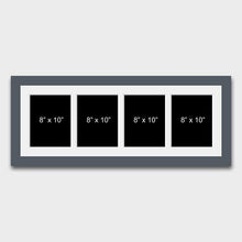 Load image into Gallery viewer, Multi Photo Picture Frame | Holds 4 8"x10" Photos in a 40mm Dark Grey Wood Frame - Multi Photo Frames