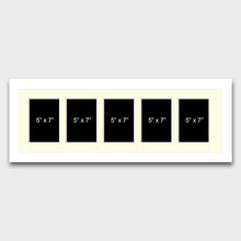 Load image into Gallery viewer, Multi Photo Picture Frame Holds 5 7"x5" photos 22mm White Wood Frame - Multi Photo Frames