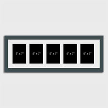 Load image into Gallery viewer, Multi Photo Picture Frame Holds 5 7"x5" photos in a 29mm Dark Grey Wooden Frame - Multi Photo Frames