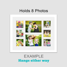 Load image into Gallery viewer, Multi Photo Picture Frame Holds 6 4"x4" and 2 8"x6" Photos in a White Wood Frame - Multi Photo Frames