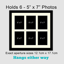 Load image into Gallery viewer, Multi Photo Picture Frame Holds 6 - 5" x 7" Photos in a 22mm Black Frame - Multi Photo Frames