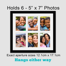 Load image into Gallery viewer, Multi Photo Picture Frame Holds 6 - 5" x 7" Photos in a 22mm Black Frame - Multi Photo Frames