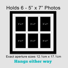 Load image into Gallery viewer, Multi Photo Picture Frame Holds 6 - 5" x 7" Photos in a 22mm Black Frame - Multi Photo Frames