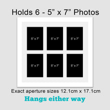 Load image into Gallery viewer, Multi Photo Picture Frame Holds 6 5" x 7" Photos in a 22mm White Wood Frame - Multi Photo Frames