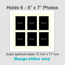 Load image into Gallery viewer, Multi Photo Picture Frame Holds 6 5" x 7" Photos in a 22mm White Wood Frame - Multi Photo Frames